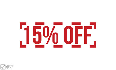 15% Off rubber stamp vector illustration on white background. 15% Off rubber stamp