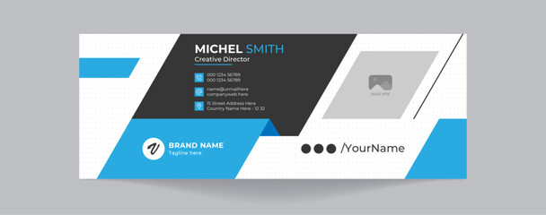 Personal social media cover email signature template email footer