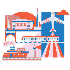 Naklejka premium illustration vector graphic of transportation activity