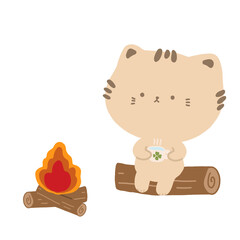 Cat with bonfire 