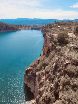 Embassament de Sant Antoni in Pallars Juss&aacute;. Route around the reservoir. Large reservoirs in Catalonia.
