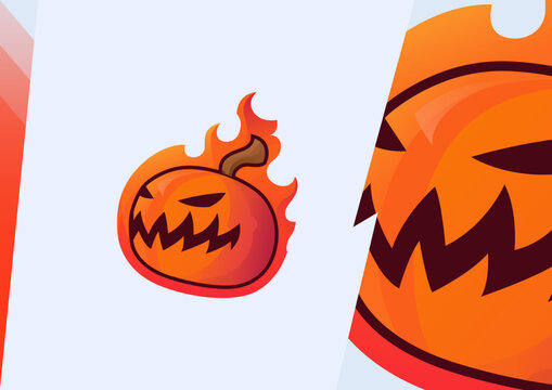 Flame Pumpkin Vector