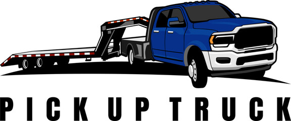 pick up truck design logo vector