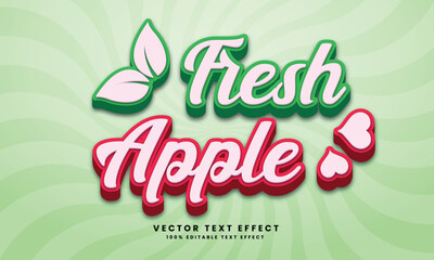 Fresh Apple 3d Vector editable text effect with background