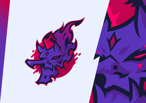 Purple Japanese Tengu Mask
