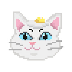 Fototapeta premium pixel art fried egg cat