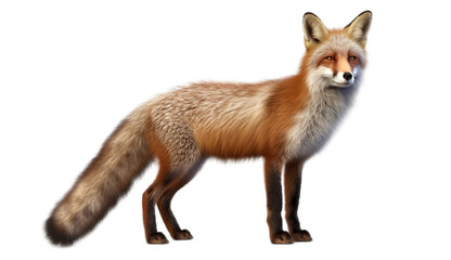 Fox isolated on transparent background cutout image