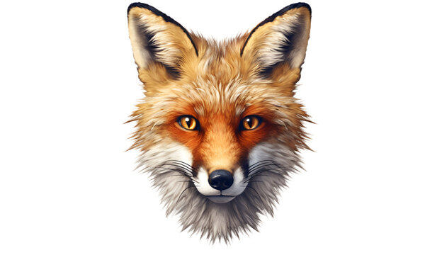 Fox isolated on transparent background cutout image