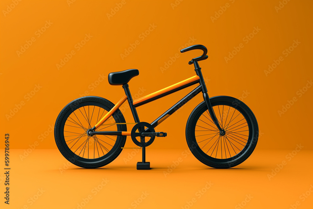 Poster a minimalist graphic design featuring the silhouette of a bicycle with bold typography and colors. g