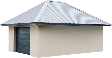 Garage building for a car on a white background