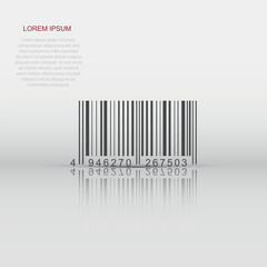Obraz premium Barcode product distribution icon. Vector illustration. Business concept barcode pictogram.