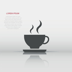 Coffee cup icon. Vector illustration. Business concept coffee mug pictogram.