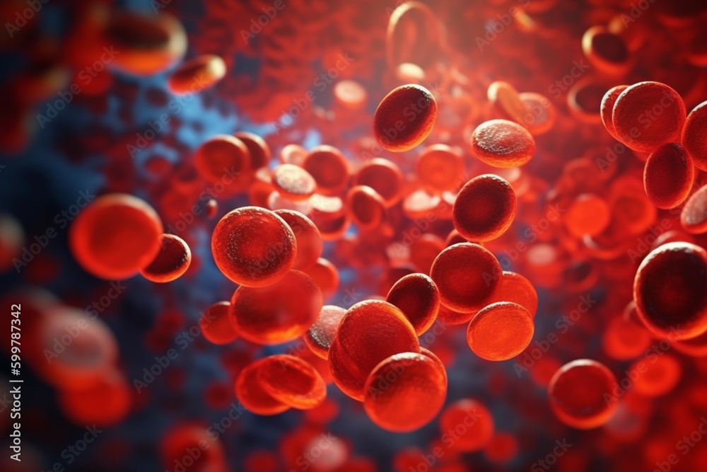 Poster  A platelets forming a clot to stop bleeding. Generative AI technology..