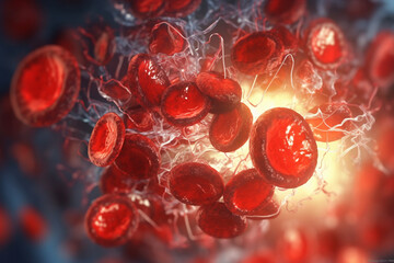  A platelets forming a clot to stop bleeding. Generative AI technology..