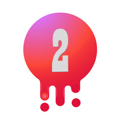 3D Number with Fluid