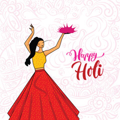 Happy Holi festival banner design template