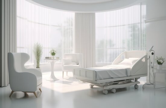 Hospital interior design concept illustrations generative ai