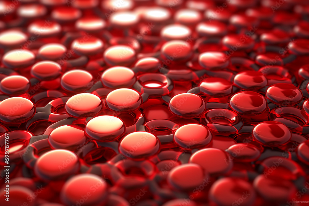 Leinwandbilder an illustration of blood cells in a square pattern, resembling a microscopic checkerboard. generativ
