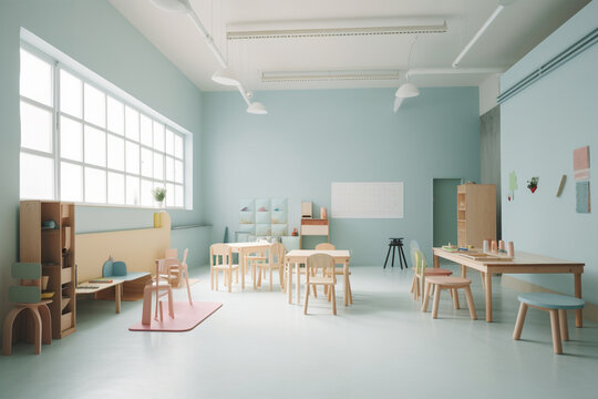 Kinder Garten game room studio photography minimal aesthetic, generative ai