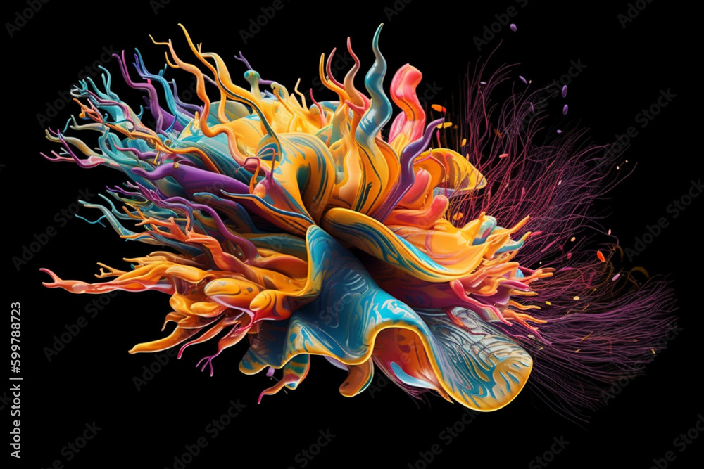 Leinwandbilder an artistic representation of the brain's synaptic connections, featuring colorful, swirling pattern