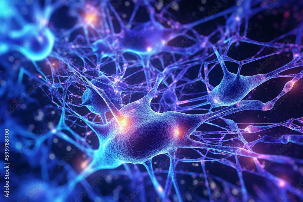 Leinwandbilder an artistic representation of the brain's neural network, featuring a web of interconnected synapses