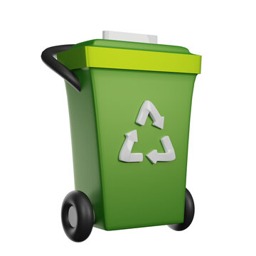 green recycle bin