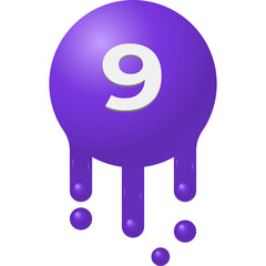 3D Number with Fluid