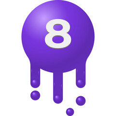 3D Number with Fluid