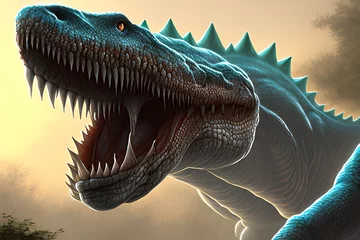 Badezimmer Foto Rückwand Ceratosaurus Dinosaur, Generative AI Illustration © pandawild