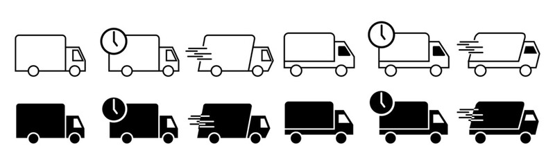 cargo truck delivery icon express shipment
