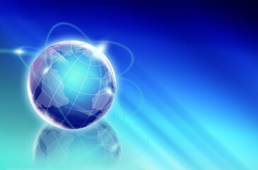 Blur background with The Globe with a map of the world.