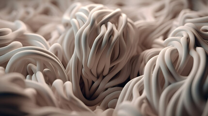 White muscular fiber. Abstract 3D Geometrical background. Generative Ai.