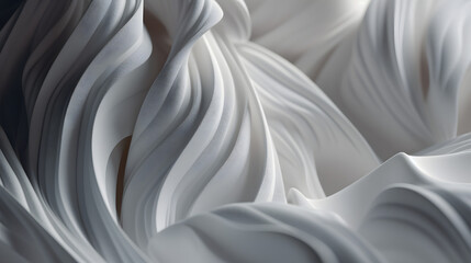 White muscular fiber. Abstract 3D Geometrical background. Generative Ai.