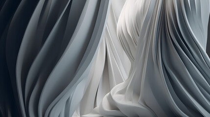 Obraz premium White muscular fiber. Abstract 3D Geometrical background. Generative Ai.