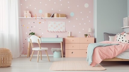 Modern girly room where you can retreat a little from the world. Generative AI Technology 