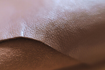 detailed view of a luxurious brown leather piece, highlighting the intricate patterns and natural feel. Timeless Elegance