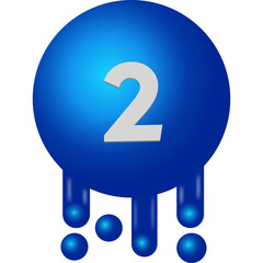 3D Number With Fluid