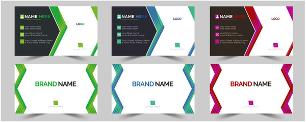 Double-sided creative business card vector.Business card for business and personal use. Modern and creative business card template.
