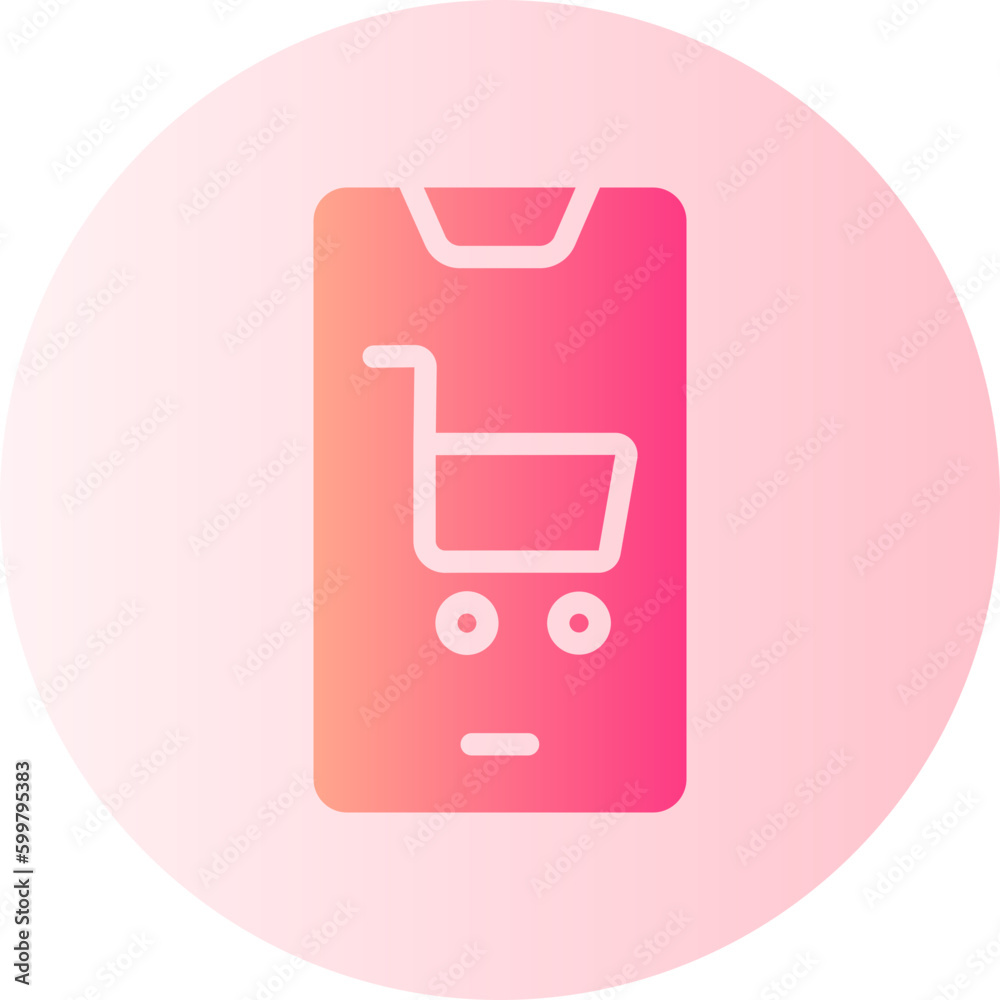 Wall mural online shopping gradient icon