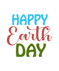 Earth day isolated typography design