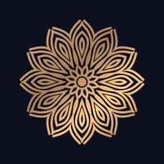 Mandala background with Beautiful golden arabesque pattern gold color