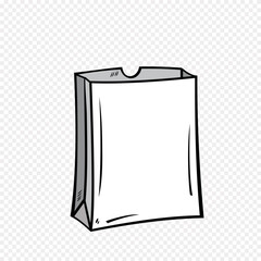Paper bag icon. Packaging template mock up. Delivery service concept. Linear, vector,  outline illustration.