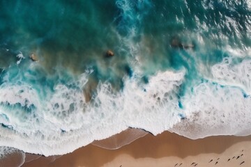 Fototapeta na wymiar summer shore sea ocean sand wave vacation beach water nature. Generative AI.