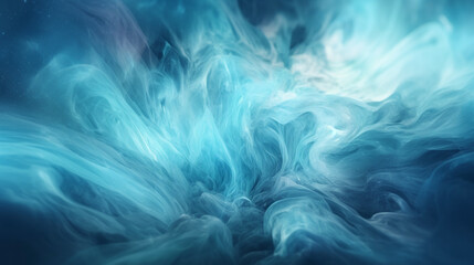 Obraz premium blue smoke swirls in the air in this abstract image. Generative Ai