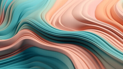 abstract background of colorful wavy lines and waves. Generative Ai
