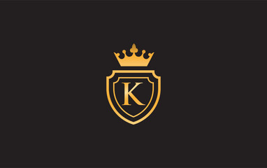 Crown and shield icons and royal, luxury symbol design vector. king and queen abstract geometric logo with letters and alphabets