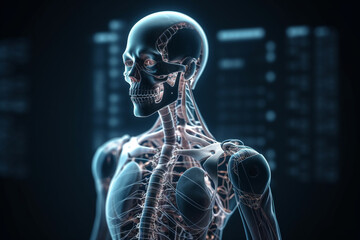new medical technologies for the study of the human body. an x - ray image of a human skeleton. Generative Ai