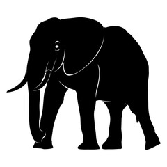 Fototapeta premium elephant silhouette isolated on white