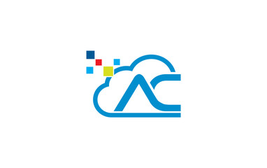 Cloud technology logo and Cloud Tech monogram Template and science and technology logo with letters