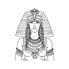 Experience the power of the pharaohs with our stunning Cleopatra upper body illustration. This regal artwork is fit for a queen